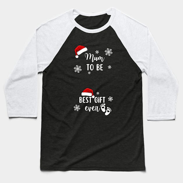 Christmas Pregnancy Announcement Baseball T-Shirt by Rubi16
